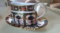 Royal crown derby 1128 gravy boat and stand 1st quality