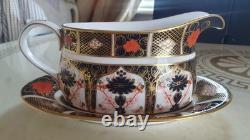 Royal crown derby 1128 gravy boat and stand 1st quality