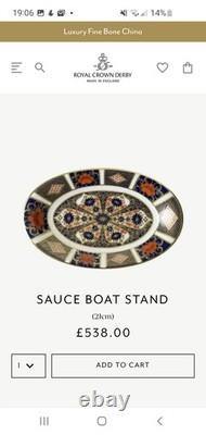 Royal crown derby 1128 gravy boat and stand 1st quality