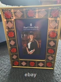 Royal crown derby 6x4inch solid gold band photo frame