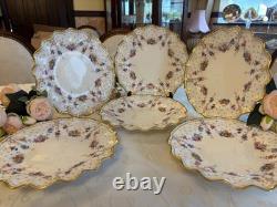 Royal crown derby Antoinette 10 inch dinner plates x 6