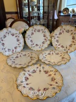 Royal crown derby Antoinette 10 inch dinner plates x 6