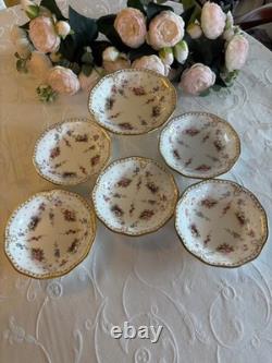 Royal crown derby Royal Antoinette fruit saucers x 6