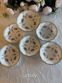 Royal crown derby Royal Antoinette fruit saucers x 6