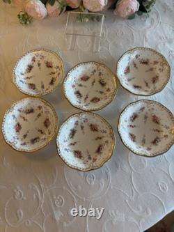 Royal crown derby Royal Antoinette fruit saucers x 6