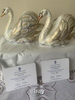 Royal crown derby Swans William And Kate, Boxed And Cert