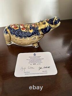 Royal crown derby hippopotamus Signed Limited edition