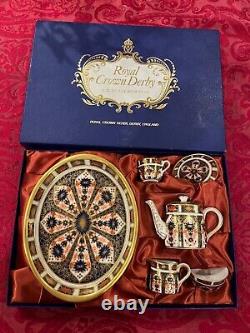 Royal crown derby imari 1128 miniature tea service