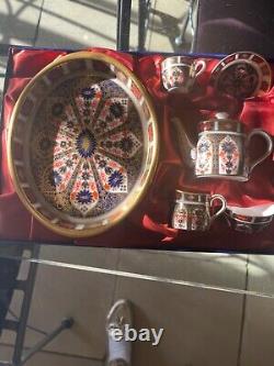 Royal crown derby imari 1128 miniature tea service