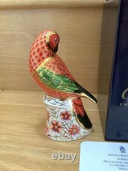 Royal crown derby lorikeet Paperweight Ltd edition 2500 this one is number 233