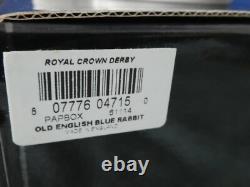 Royal crown derby paperweight Old English Rabbit -Blue2008, gold stopper, boxed