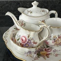 Royal crown derby posies Small Tea Pot, Jugs, Bowl & Cake Plate VGC