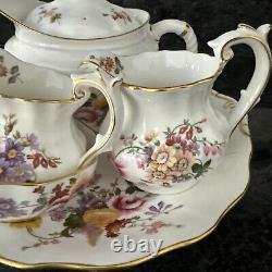 Royal crown derby posies Small Tea Pot, Jugs, Bowl & Cake Plate VGC