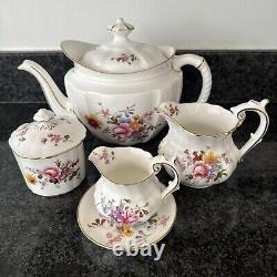 Royal crown derby posies X Large Tea Pot, Jugs, Jam Pot & Plate UNUSED