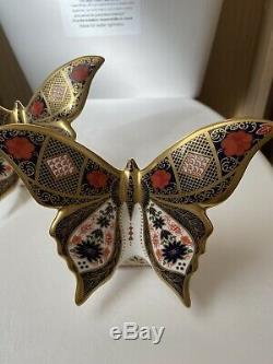 Royal crown derby royal butterfly Pair