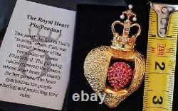 Salvador Dali The Royal Heart Faux Ruby & Pearl Pin Brooch Joies 2002 RARE