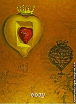 Salvador Dali The Royal Heart Faux Ruby & Pearl Pin Brooch Joies 2002 RARE