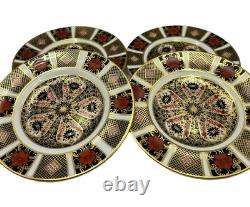 Set of 4 x Royal Crown Derby Old Imari Pattern 1128 Bone China Tea / Side Plates