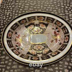TRADITIONAL IMARI Royal Crown Derby Oval Open Vegetable Bowl NEW NEVER USED