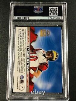 Tom Brady 2000 Pacific Crown Royale #2 Rookie Royalty Rookie Rc Nm-mint Psa 8