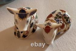 Two Royal Crown Derby Pigs With Stoppers, Ornaments, exc Condition