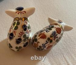 Two Royal Crown Derby Pigs With Stoppers, Ornaments, exc Condition