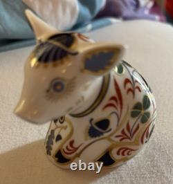 Two Royal Crown Derby Pigs With Stoppers, Ornaments, exc Condition