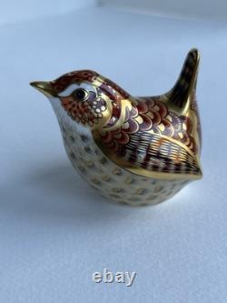 VTG Royal Crown Derby Paperweight Wren Gold Stopper Bone China Collectors Guild