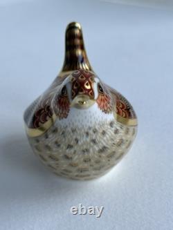 VTG Royal Crown Derby Paperweight Wren Gold Stopper Bone China Collectors Guild
