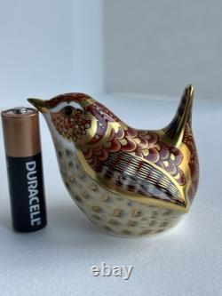VTG Royal Crown Derby Paperweight Wren Gold Stopper Bone China Collectors Guild