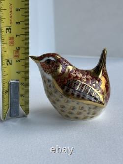 VTG Royal Crown Derby Paperweight Wren Gold Stopper Bone China Collectors Guild