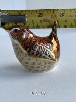 VTG Royal Crown Derby Paperweight Wren Gold Stopper Bone China Collectors Guild