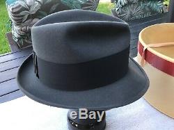 Vintage 1950s Beaver Gray Royal Stetson Pinched Crown Mode Edge 7-1/4