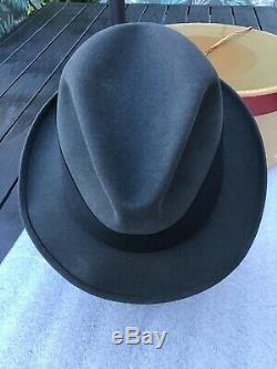 Vintage 1950s Beaver Gray Royal Stetson Pinched Crown Mode Edge 7-1/4