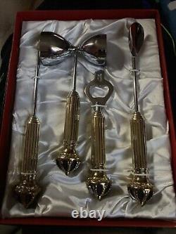 Vintage Luxurious Gold Royal Crown Bar Cocktail Barware Set Brand New Must Have