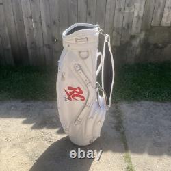 Vintage Miller Golf Bags RC Cola Royal Crown Leather White Red Made in USA New