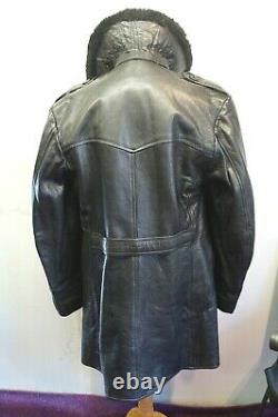 Vintage Ww2 Swedish O. S. B. Horsehide Leather Jacket Size Uk M/l 3 Royal Crowns