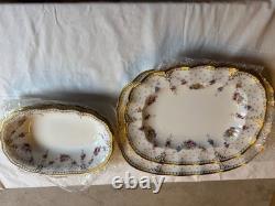 Vintage collectible Royal Crown Derby Royal Antoinette 134 pc Dinner Set for 12