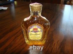 Vtg COLLECTOR BOTTLE OF SEAGRAMS CROWN ROYAL. Miniature Sealed Glass Bottle New