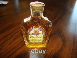 Vtg COLLECTOR BOTTLE OF SEAGRAMS CROWN ROYAL. Miniature Sealed Glass Bottle New