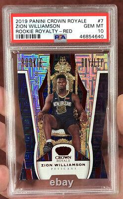 Zion Williamson PSA 10 Crown Royale Rookie Royalty #7 RED #d 29/49