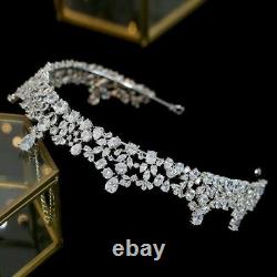 Zirconia Silver Headdress Royal Bride Water Drill Bit Wedding Crown Lady Jewelry