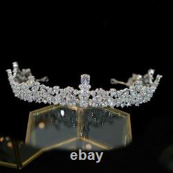 Zirconia Silver Headdress Royal Bride Water Drill Bit Wedding Crown Lady Jewelry